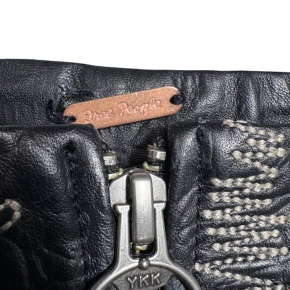 Free People Rock The Croc Lamb Leather Whimsigoth Y2K Mini Skirt (Size 10) - Picture 4 of 15